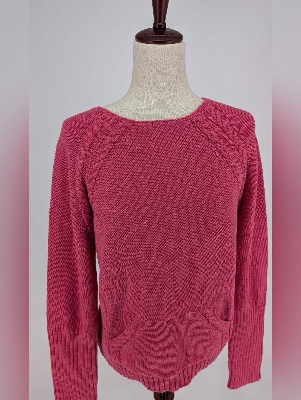 Vintage Route 66 Pink Minimalist Chunky Knit Sweater XL 100% Cotton Y2K